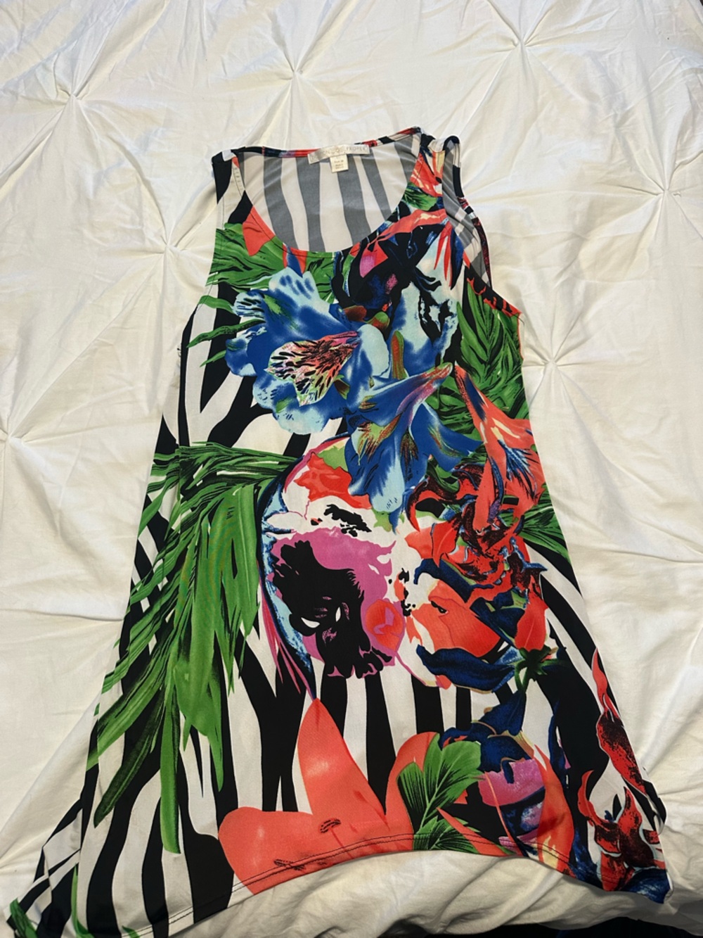 Boston Proper Multicolor Tropical Floral Tank Dress
